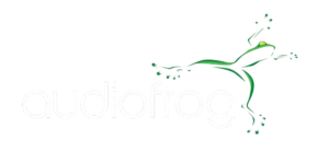 audiofrog logo white